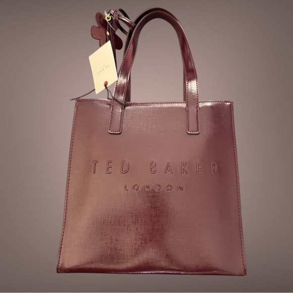 Ted Baker Deep Burgundy Tote with Floral Charm - Picture 2 of 6